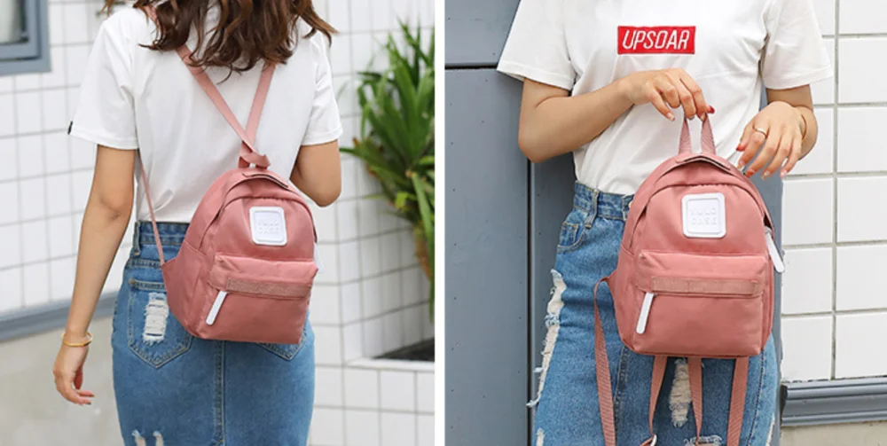 Мини-рюкзак женский Оксфорд сумка на плечо для девочки-подростка Детский многофункциональный маленький рюкзак Женский школьный рюкзак розовый