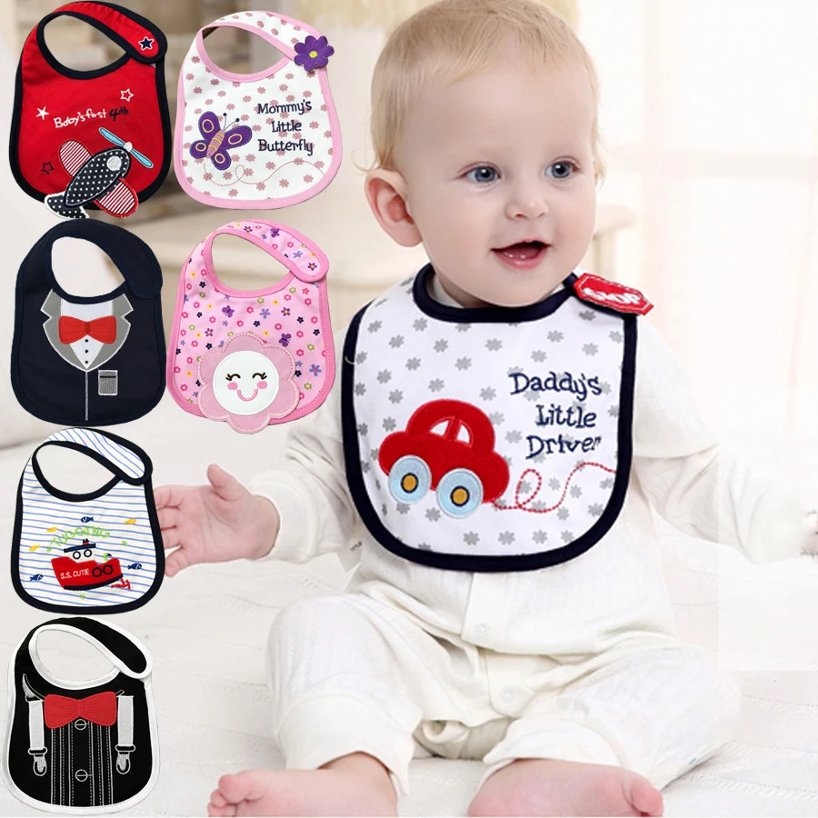 Baberos de algodón 100% para bebé, pañuelo impermeable, Baberos y paños para eructar, ropa de bebé, toalla de producto, Bandanas DS19, venta al por mayor