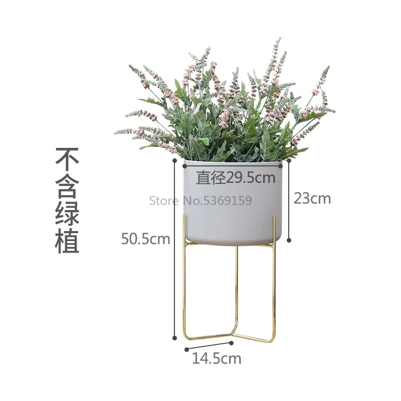 Creative Nordic Wrought Iron Flower Shelf Balcony Living Room Interior Floor-standing Simple Home Flower Pot Green Flower Stand - Цвет: Серебристый