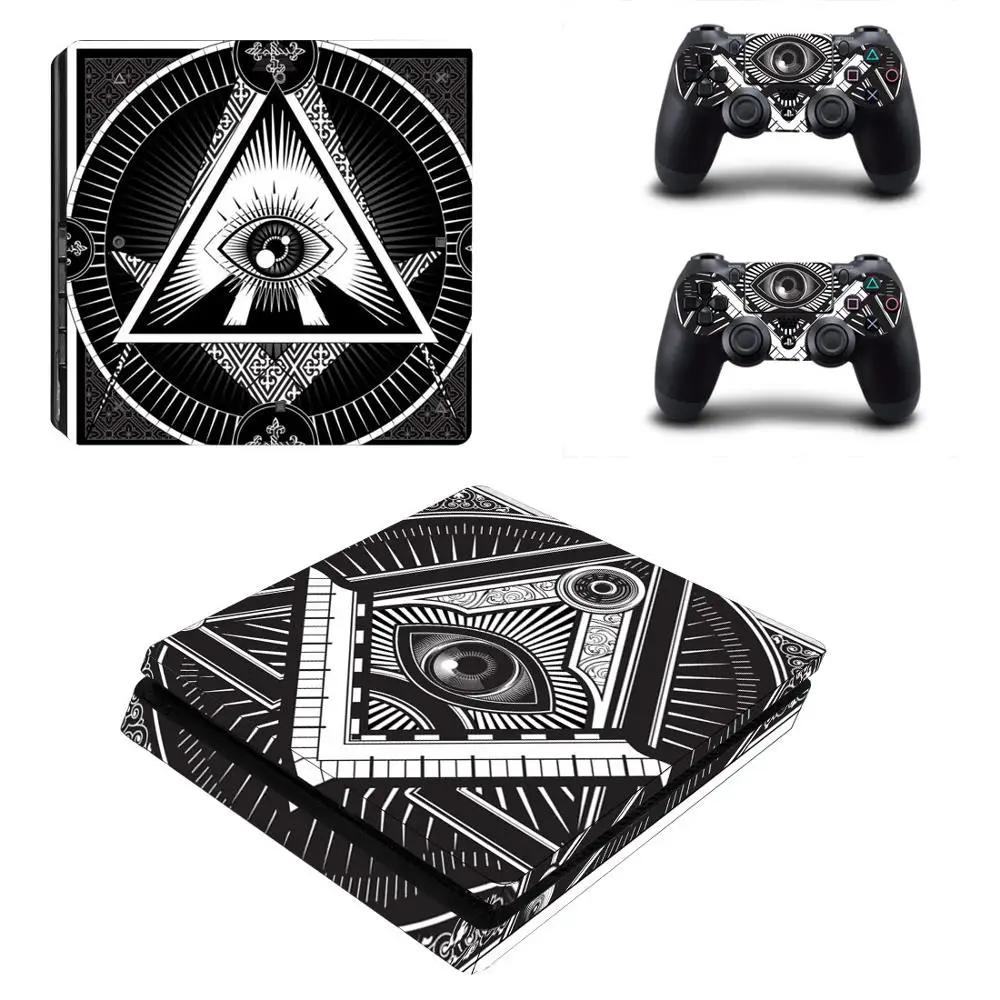 All-seeing Eye PS4 тонкие наклейки PS 4 Play station 4 Slim Skin Стикеры для playstation 4 Slim консоль и контроллер