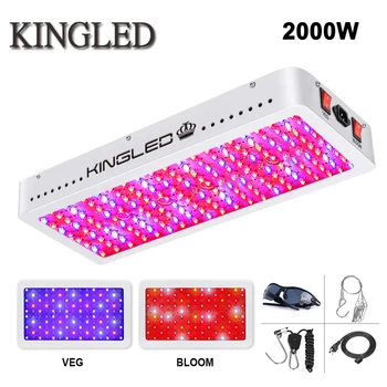 

KINGLED led grow light 2000W full spectrum dual Switch Veg Bloom modes for greenhouse Indoor plants seeding growing flowering