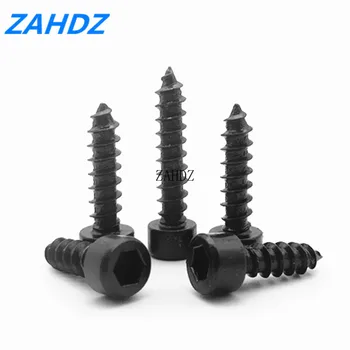 

50Pcs M2 M2.6 M3 M4 HA Black Cylinder Head Hexagon Head Self-tapping Screws Cup Furniture Speaker Screw