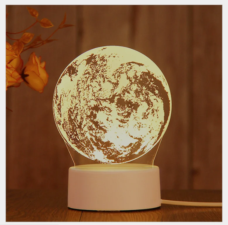 Desk-Lamp Table-light USB 3D Romantic Night Light Earth Ball Print Bedroom Lamp Birthday Gift Christmas Present Home Decoration | Лампы и