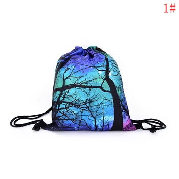 

1PC Starry Drawstring Bag School Backpack Canvas Travel Bag Beach Bag