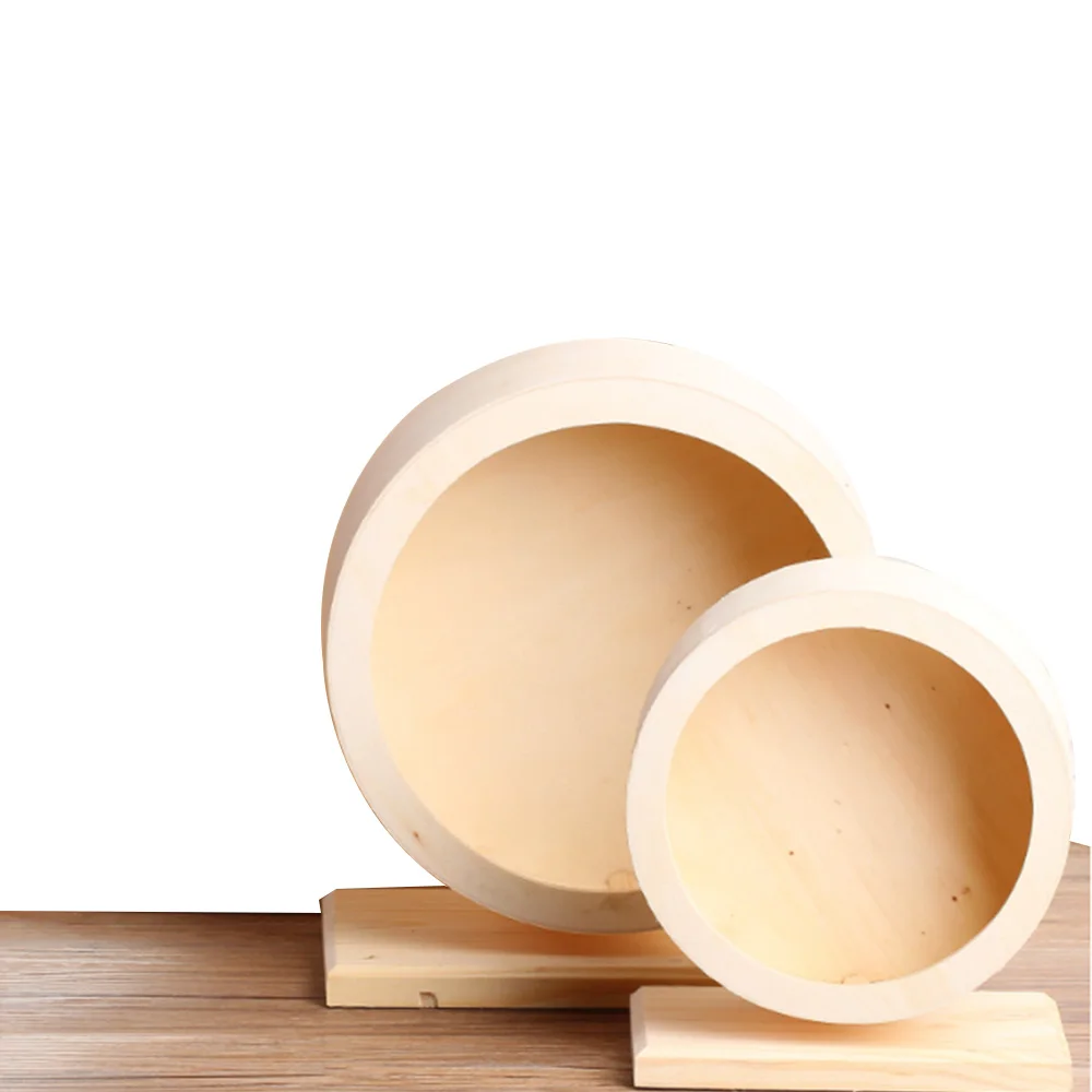 Wooden Hamster Cage Small Pet Exercise Wheel Mute Hamster Running Wheel Pet Toy Wheel For Hamsters Mouse Rats African Hedgehog