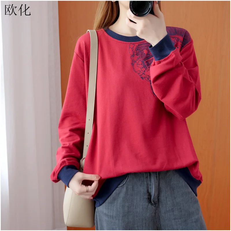 

Plus Size Women Hoodies Sweatshirts 2020 Autumn New Harajuku Long Sleeve Embroidery Hoodies Vintage Oversize Sweatshirt Clothes