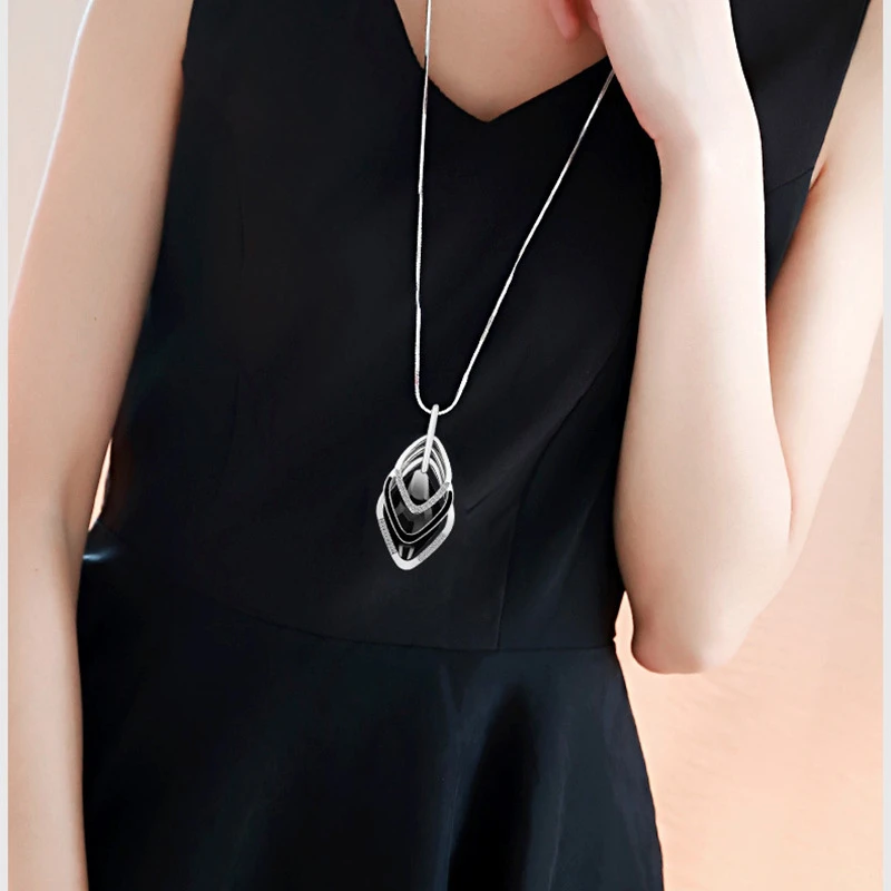 Long Flower Necklaces & Pendants for Women Collier Femme Maxi Fashion Geometric Fashion Statement Colar Accessories Jewelry 2020