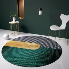 Ковер в скандинавском стиле, зеленый круглый геометрический ковер, большой размер, современный ковер для украшения дома, журнальный столик