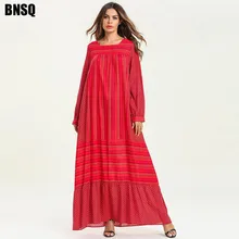 BNSQ красное клетчатое мусульманское платье Талия женское повседневное Макси Кафтан абайя кафтан марокканский Дубай халат индийские платья Турция пакистанские
