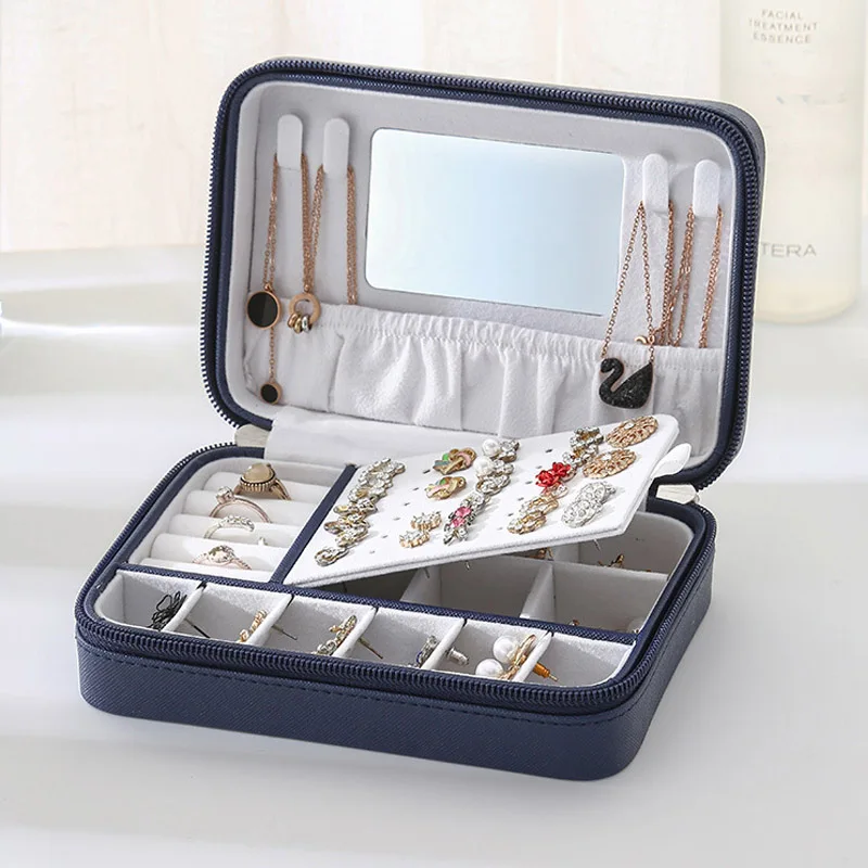 

2022 PU Portable For Women Casket Jewelry Box Wholesale Creative Travel Storage Box Earrings Ring Small Romantic