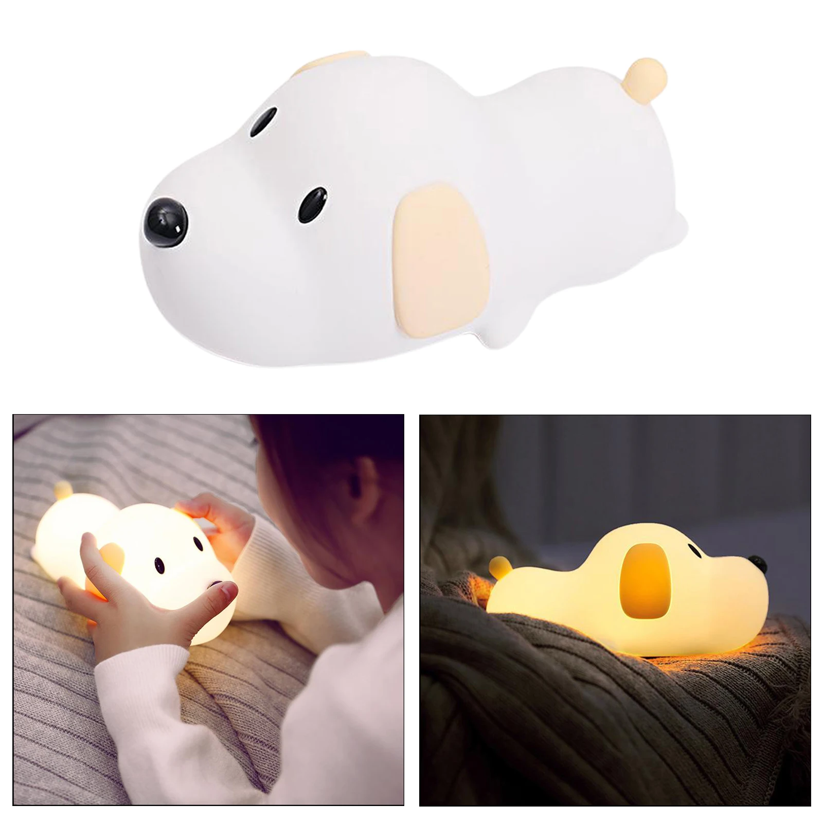 Cute Dog Puppy LED Lamp Wireless Touch Sensor Silicone Children Kids Baby Bedside Decoration Christmas Night Light