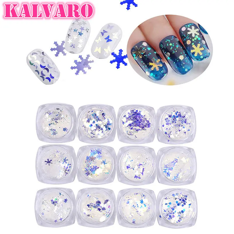 Набор белых пайеток Kalvaro для макияжа 1 шт. аксессуары ногтей хлопья 3D лазерные