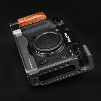

XT3 Aluminum Wooden Hand Grip Quick Release Plate L Bracket for Fujifilm X-T3 X-T2 Vlog Cold Shoe Extension adjustment Like Cage