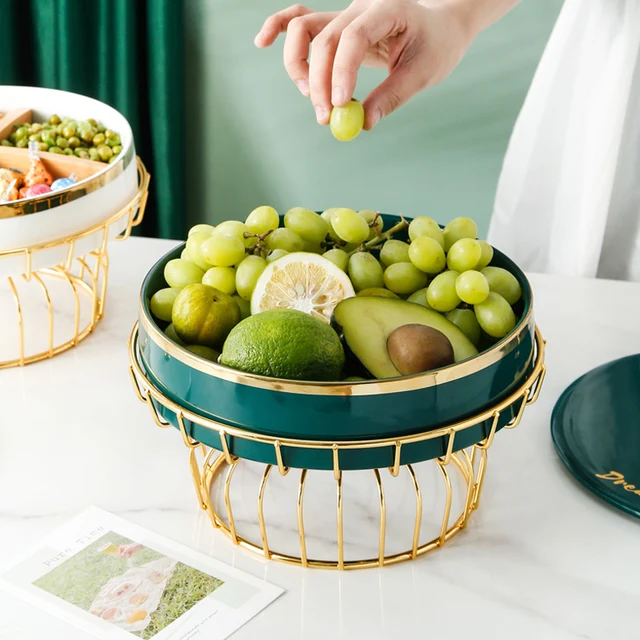 Kerámia Gyümölcs Tál Tálca Állvány Kreatív Élelmiszer -Tároló Doboz Szarvas Fedelekkel Cukorkák Snack Tálalás Karácsonyi Dekoráció - Image 5