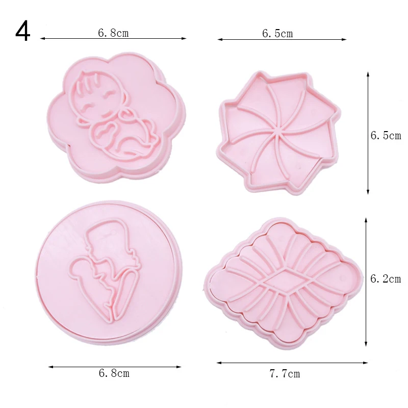 9 Styles 4PcsLot Cookie Cutter Biscuit Sugar Mold Baking Sugar Chocolate Fondant Party Mould For Cupcake Cake Decorating Tools10