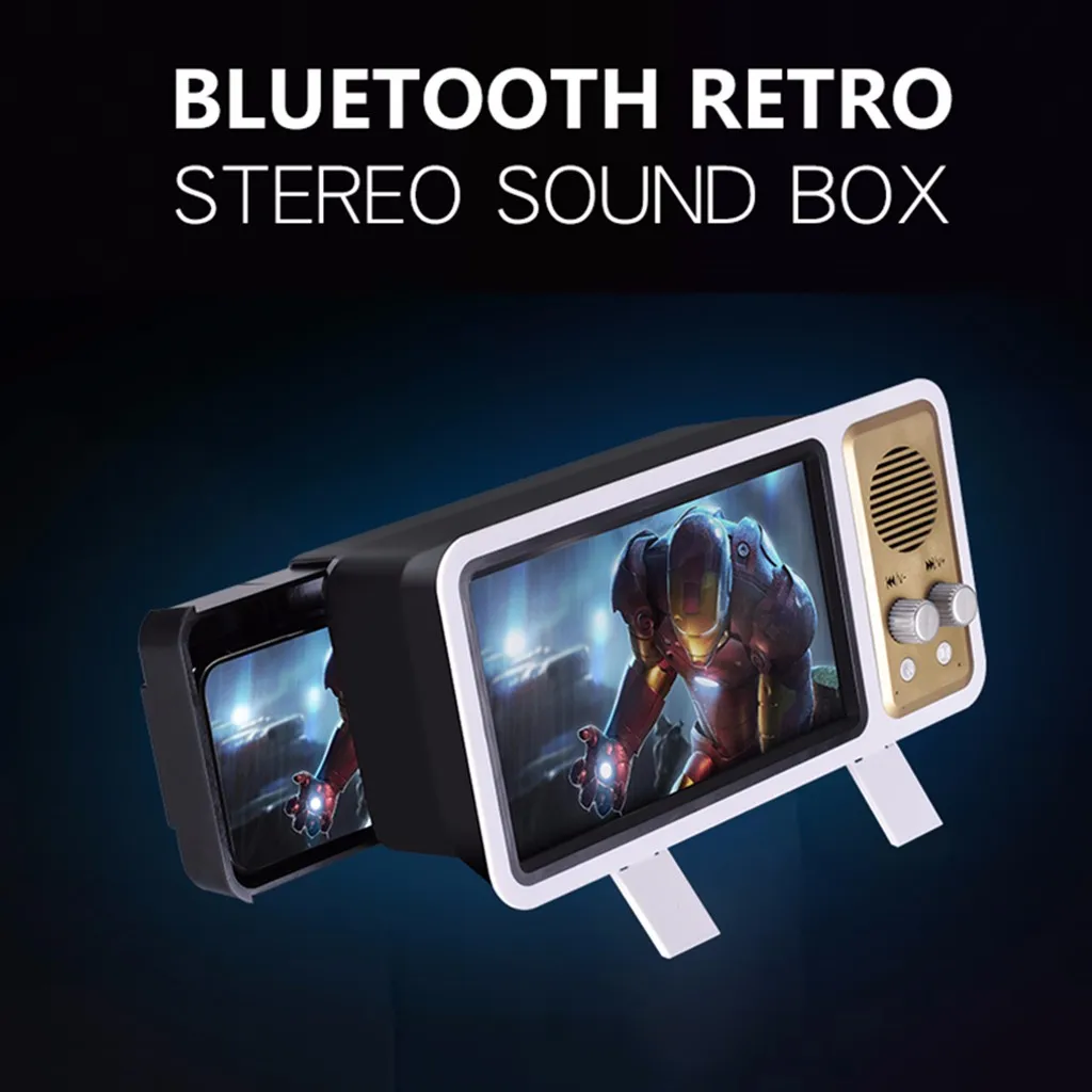 

Mini Portable Outdoor Universal Bluetooth Speaker Retro TV Style Wireless Bluetooth Audio Speaker Mobile Phone Holder