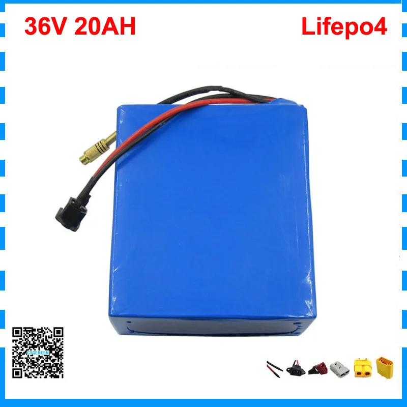 Аккумулятор Lifepo4 1000 Вт 12S 36 В 20 Ач 500 вольт 24 LFP батарея для электровелосипеда с