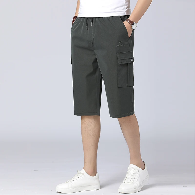 Поп шорты милитари эластичная талия и мешковатые несколько карманов для летних мужчин хороший поп 5XL