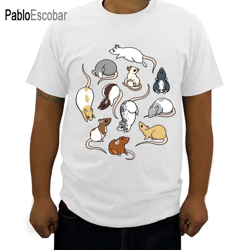 Maker Funny Rats Mens t shirt Heather Clothing for Plus Size 4XL 5XL Mouse Cartoon Tops | Мужская одежда