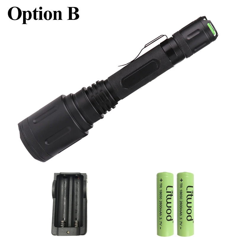 Option B Litwod Z301262 Мощный светодиодный вспышка светильник фонарь 20000LM погрузчик 70 зум Тактическая защита Дневной светильник ресниц светильник Фонари супер яркий светодиодный светильник - Испускаемый цвет: Option B