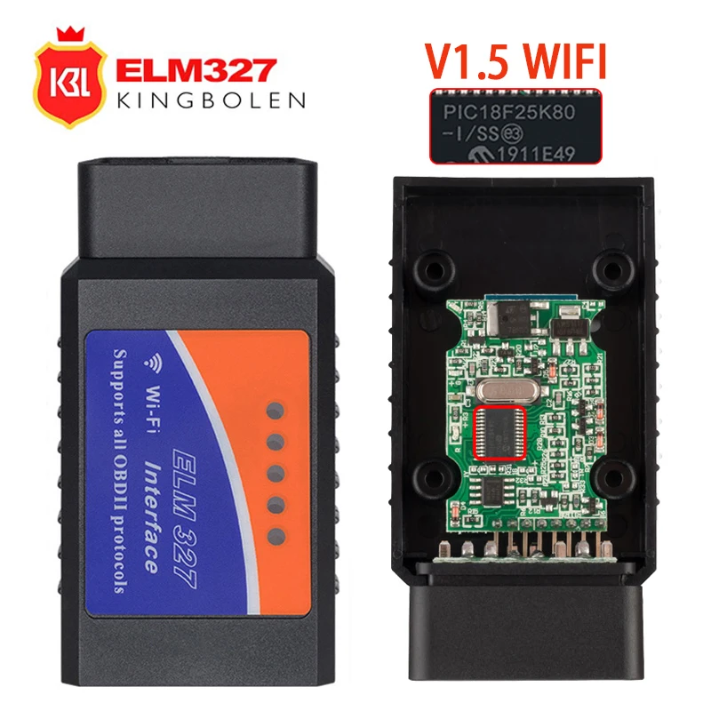 ELM327 V1.5 Wifi OBD II автоматический сканер elm 327 WIFI v1.5 OBDII OBD2 считыватель кодов для Android PC
