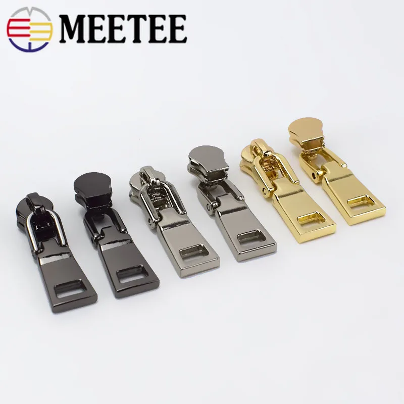 

10pcs Spring Lock 3# Zipper Sliders for Metal Zipper Jackets Clothes Zip Repair Kit Zipper Head Pulls DIY Bag Sewing Accessories