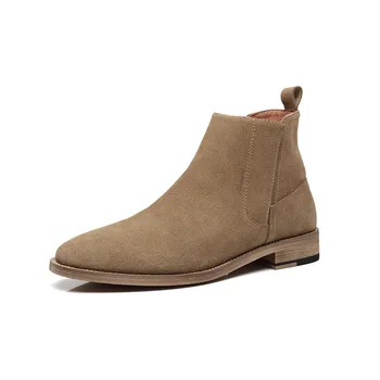 

mens fashion ankle boots youth gentleman genuine leather shoes outdoors cowboy boot comfortable chelsea botas zapatos hombre man