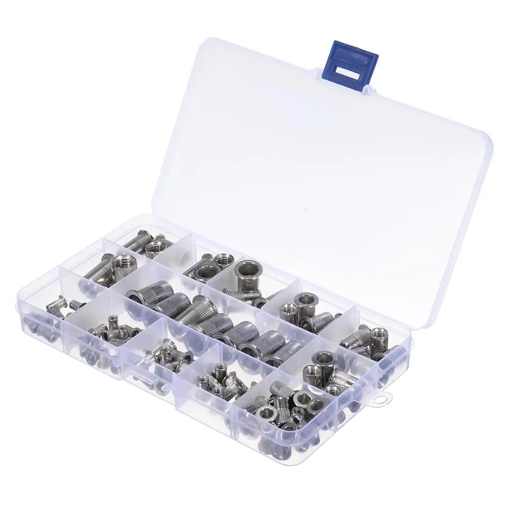 ALLSOME 93Pcs Stainless Steel Rivet Nut Rivnut Insert Nutsert KIT M3 M4 M5 M6 M8 M10 HT2827