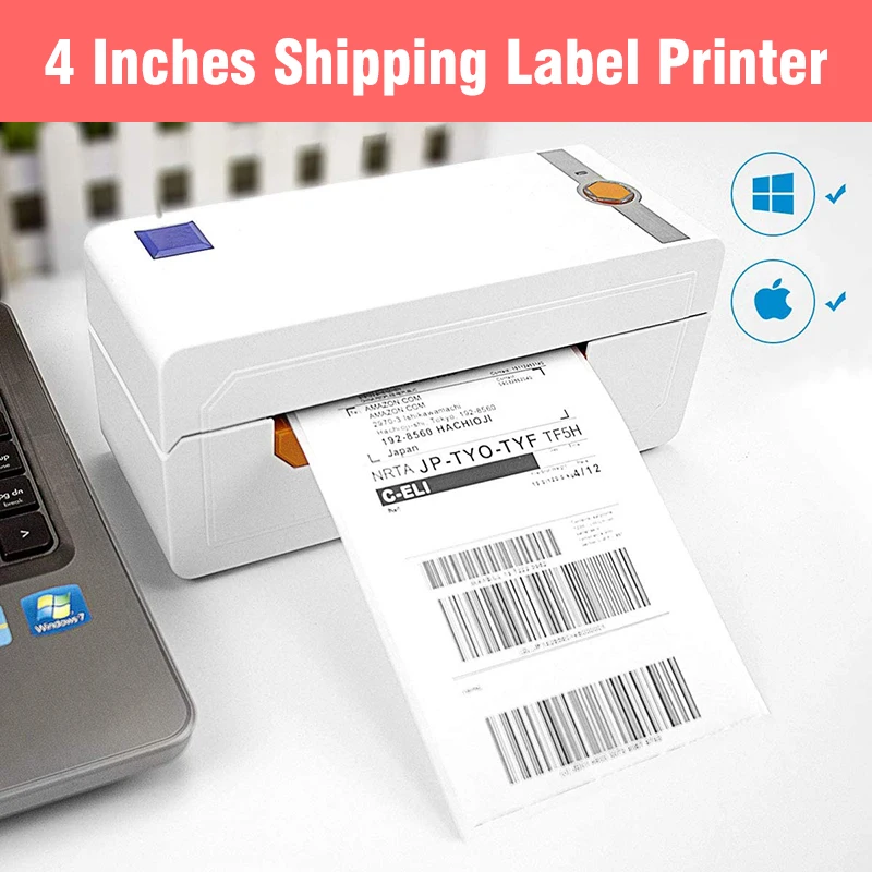 4 Inch Thermal Shipping Label Printer High Speed Sticker Barcode Printer Compatible With eBay USPS 4x6 iOs Android MAC Windows