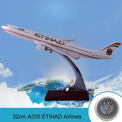 32 см смолы модель самолета A330 Etihad Airlines модель самолета Etihad Airways Airbus международных статический модель Travel Collection