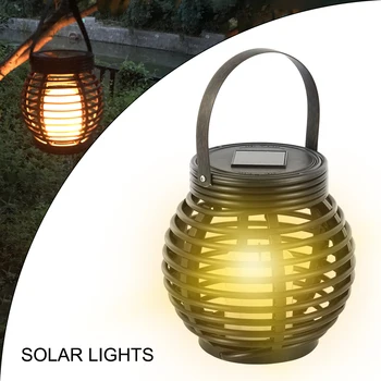 

1PC LED Solar Powered Rattan Simulation Candle Light Solar Hanging Lantern Garden Light for Backyard Terrace Decoration
