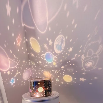 

New LED Rotating Music Projector Starry Night Light Romantic Projection Light Led Rainbow Starlight Sky Romantic Light Novel