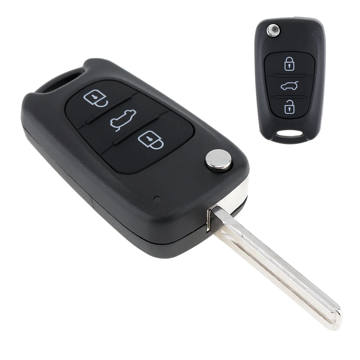 High-Quality Black 3 Buttons Durable Car Automobile Flip Remote Key Shell No Chip Suitable for Cars /  Automobile / Keys