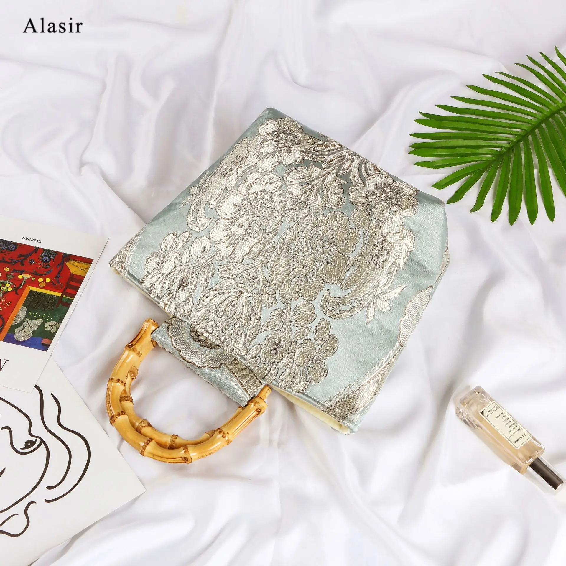 Alasir Original Handbag Chinese Style Embossed Ladies Handbag Bamboo