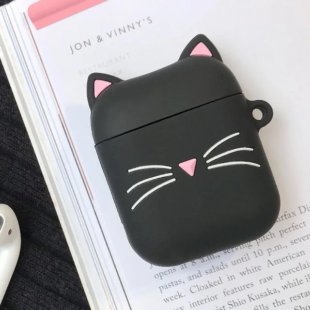 Чехол для airpods с милым котом из мультфильма, защитный чехол с милым ремешком, силиконовый чехол для air pods 2, беспроводной чехол для наушников - Цвет: 7