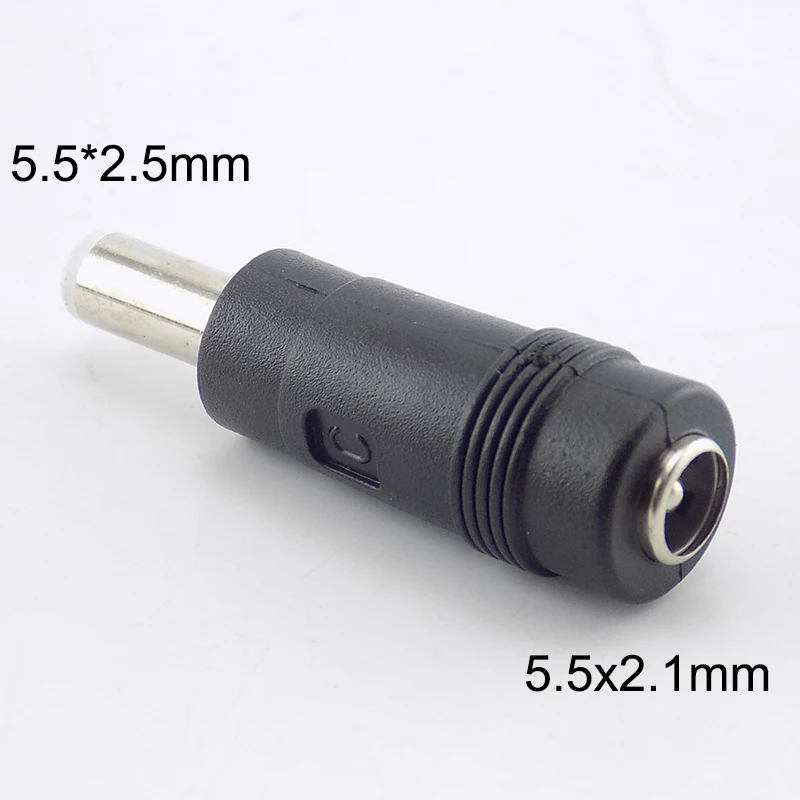 Billede af 2pcs 5.5 x 2.1 mm female to 5.5 x 2.5 mm male DC Power Connector Adapter Laptop 5.5*2.1 female to male 5.5*2.5
