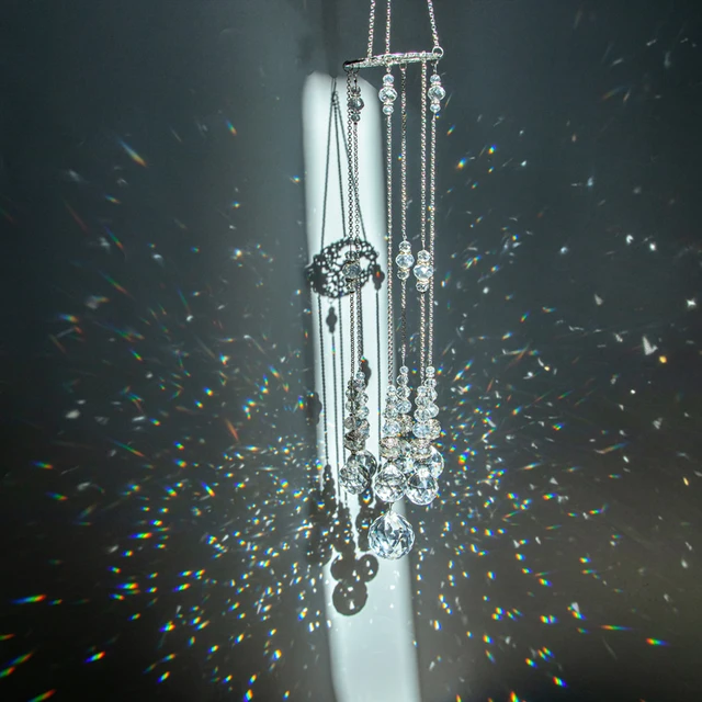 H&D Szikrázó Kristálygömb Prizmák Suncatcher Rainbow Maker Ablak Függő Napsütő Kristály Dekoráció Karácsonyra, Udvarra