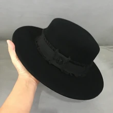 Новая Зимняя шерстяная декоративная японская плоская шляпа, Женская дикая английская Ретро фетровая шляпа, Корейская версия