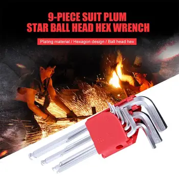 

Durable Hexagonal Wrench Silver Screwdriver DIY Repairing Spanners Set Combination Wrench Set Plating Torque Disassembly Tool