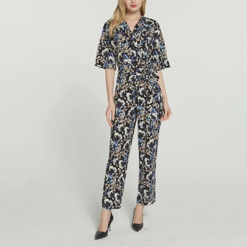 

ZA 2019 Spring Women Print Full Length Casual Junpsuits
