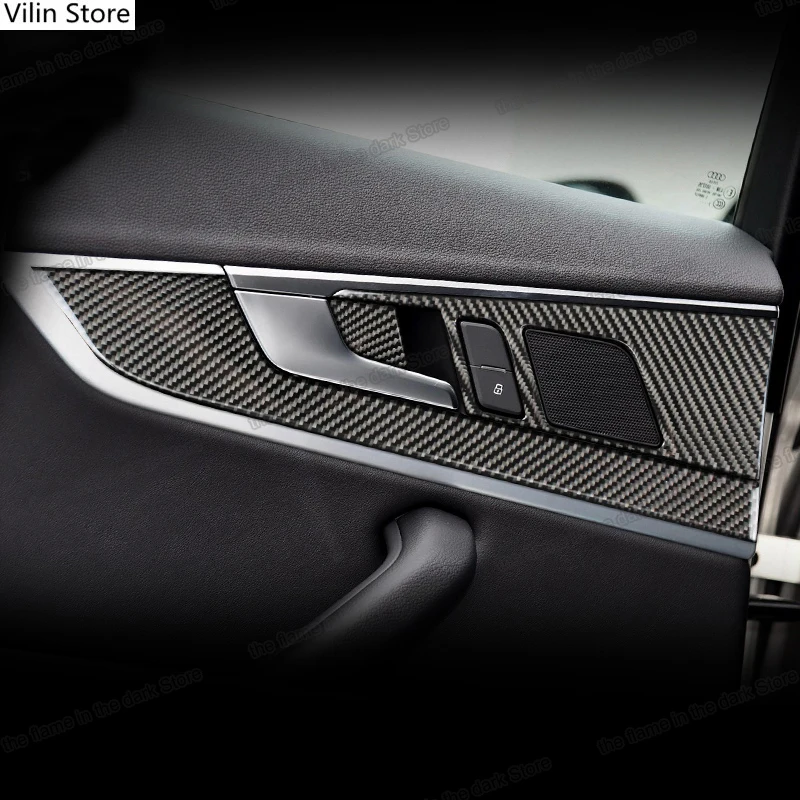 Lsrtw Carbon Fiber Car Interior Decorations Central Control Trims for Audi  A4 B9 A5 2019 2020 - AliExpress