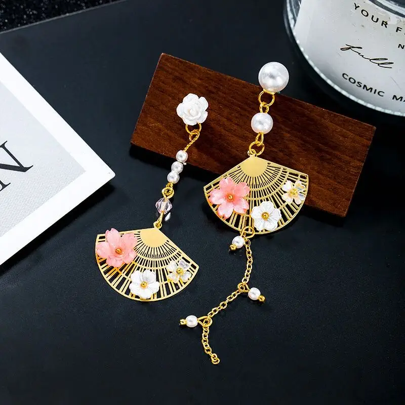 Kawaii Cherry Blossom Fan Earrings - Limited Edition
