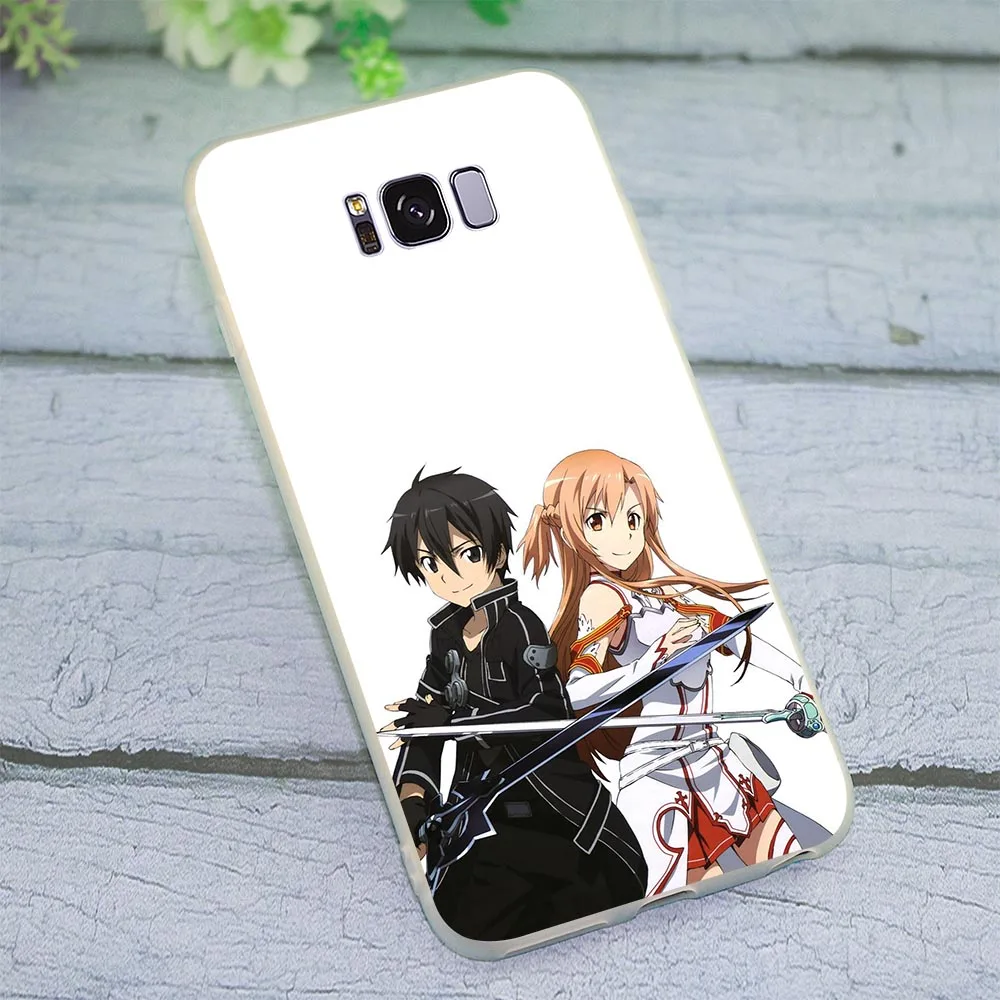 14541-OIE sword SAO Manga Cover for Samsung M10 Case Galaxy S7 Edge M20 M30 Note 8 9 S8 S9 Cases S10 Plus S10e Silicone | Мобильные