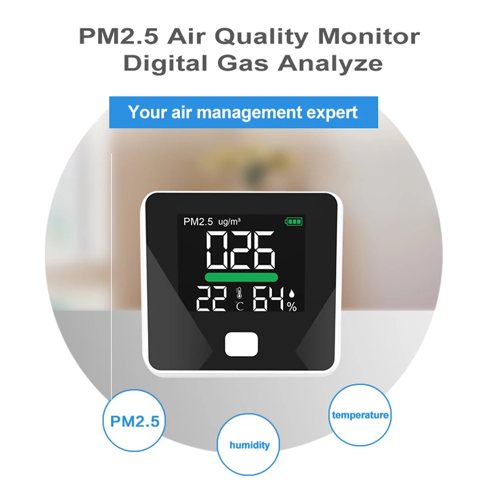 CO2 Meter Air Quality Monitor Digital Gas Analyzer Laser Duty Sensor Detector Home LED Display Temp And Humidity | Инструменты