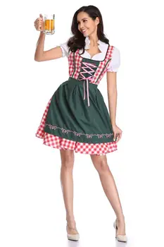 

Dancing Stage Costumes German Oktoberfest Bavarian Traditional Beer Dress Embroidered Maid Clothing Sportswear