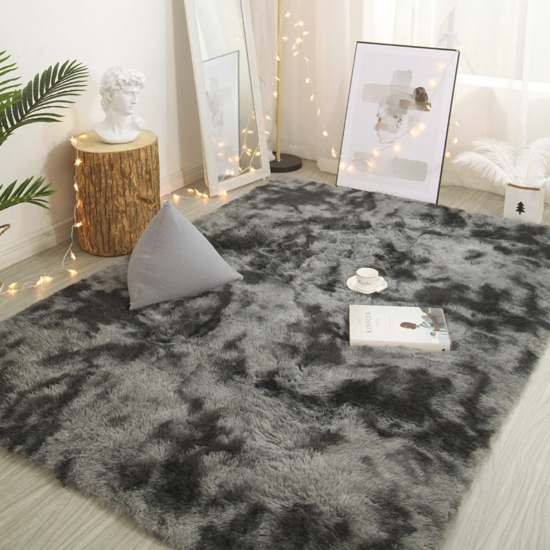 

Variegated tie-dye gradient carpet soft skin mat encryption thick rug does not lint does not fade blanket plush bedside carpet