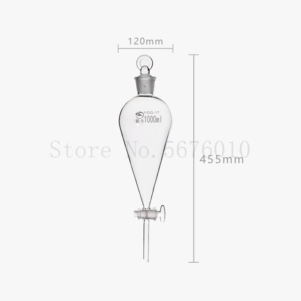 60 to 1000ml Glass Pear-Shaped Separatory Funnel Drop-separating Fine Oil-Water Separator Laboratory lab separatory funnel lab glass supplies
