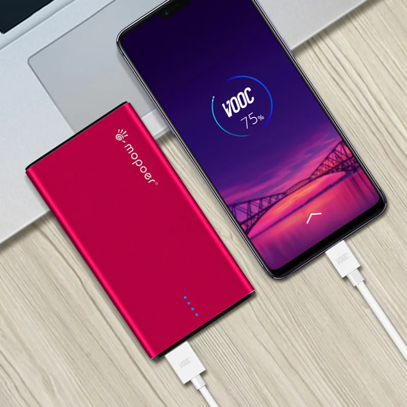 TUOSHIKE 10000mah power Bank 5V 4A Vooc быстрое зарядное устройство для Oneplus 7 5T 6 6T Oppo R15 R13 huawei Xiaomi samsung быстрое зарядное устройство - Цвет: Red