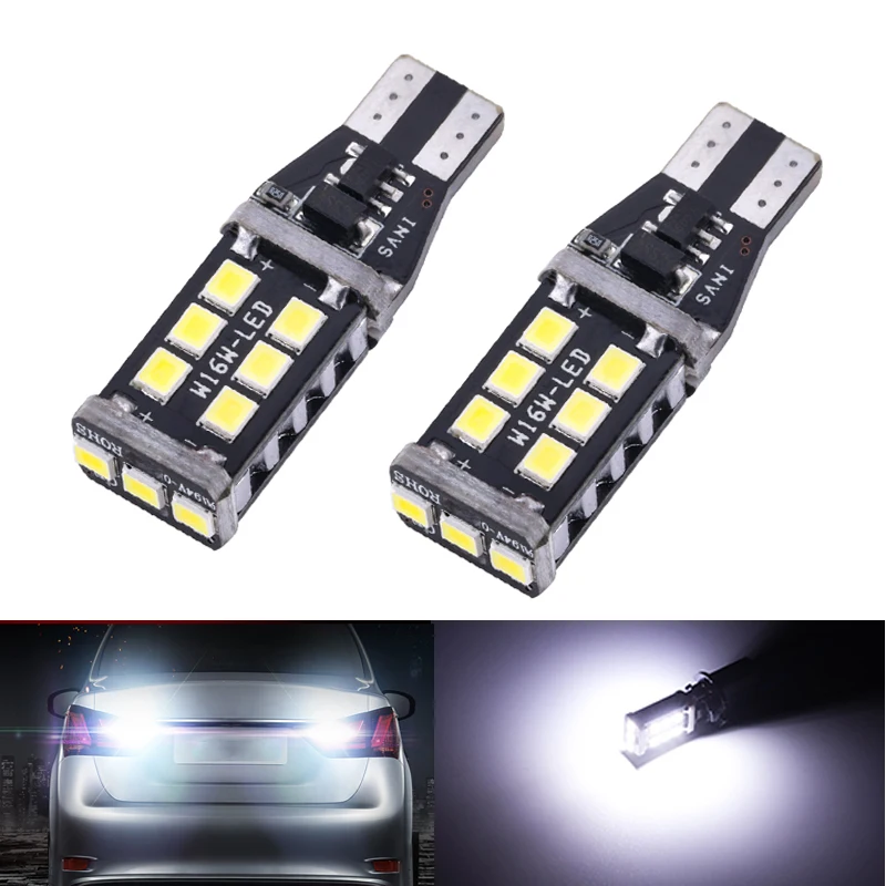 

2pcs T15 T16 LED Bulbs Canbus Error Free LED Backup Lights 921 912 W16W LED Car Reversing Lamp Xenon White 6000K Super Bright