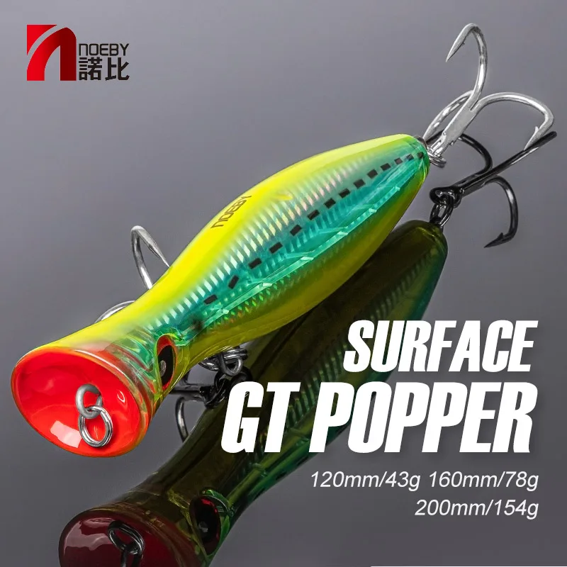 Noeby 12cm43g 16cm78g 20cm154g Big game Popper Fishing Lures Topwater  Wobbler Artificial Hard Bait for GT Saltwater Fishing Lure